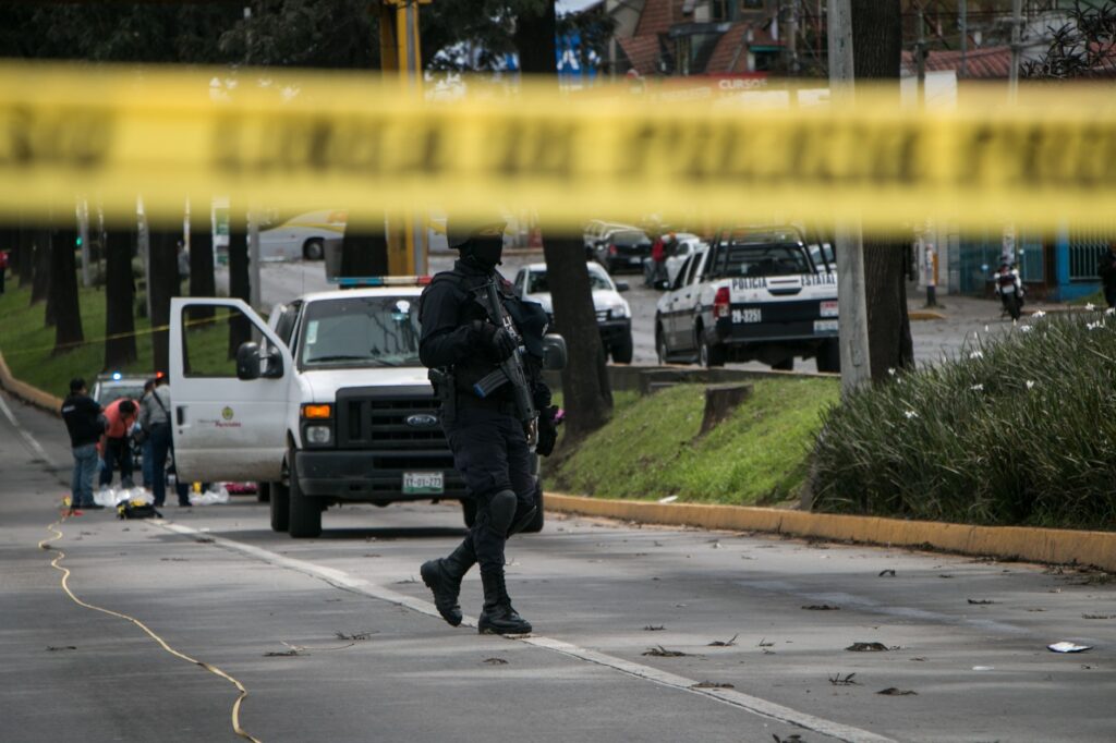 Dublin police securing a fatal collision scene at night