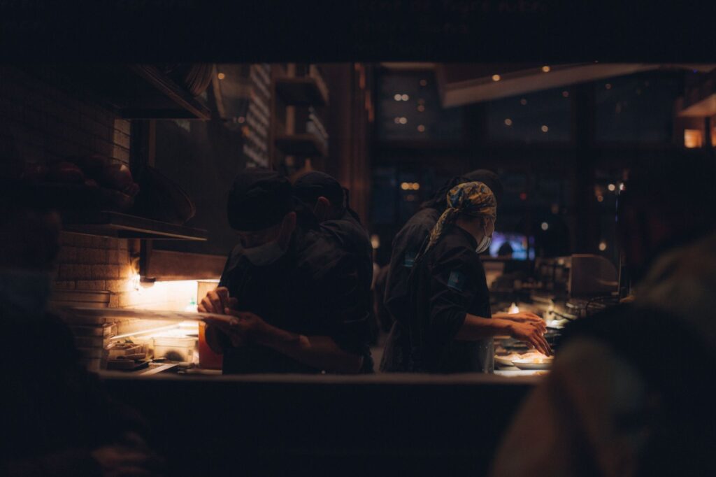 restaurant workers in Grand Rapids dining establishment