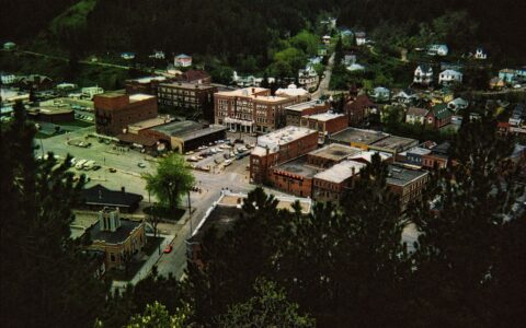 aerial view of the poorest city in North Dakota showing economic hardship