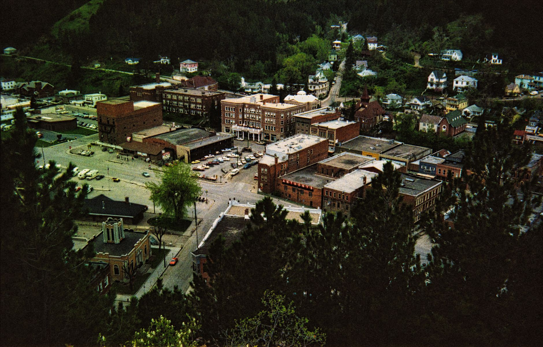 aerial view of the poorest city in North Dakota showing economic hardship