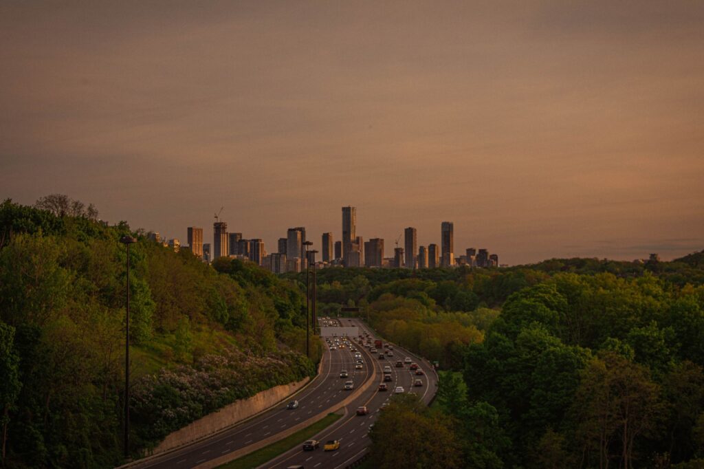 aerial view of Henry Hudson Parkway where man on Vespa fatally crashed into guardrail