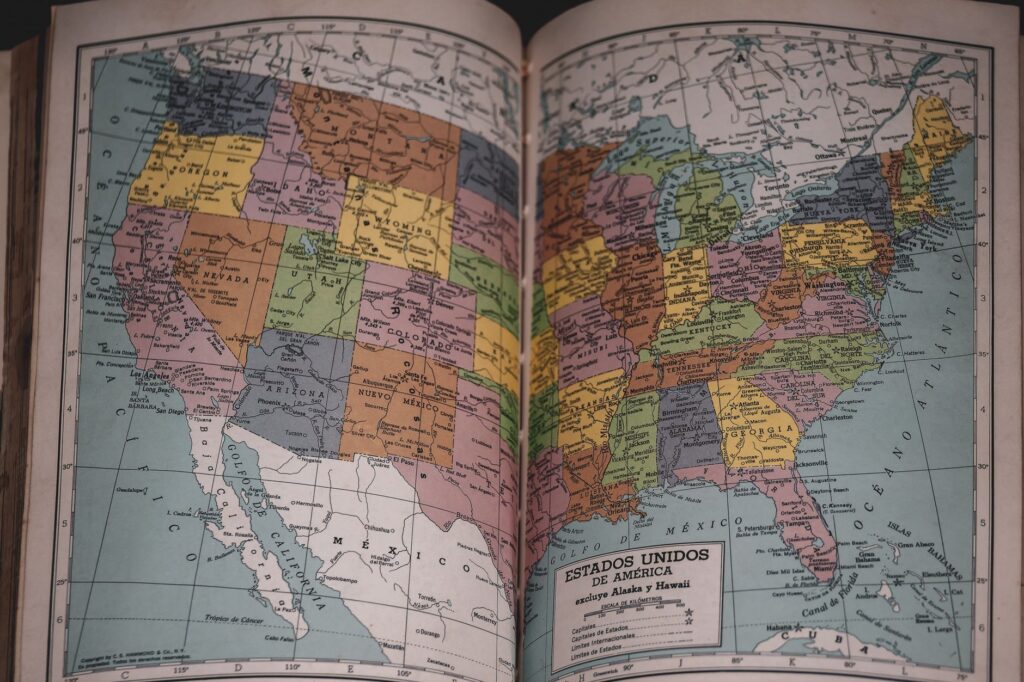 electoral map showing battleground states where Trump leads Biden