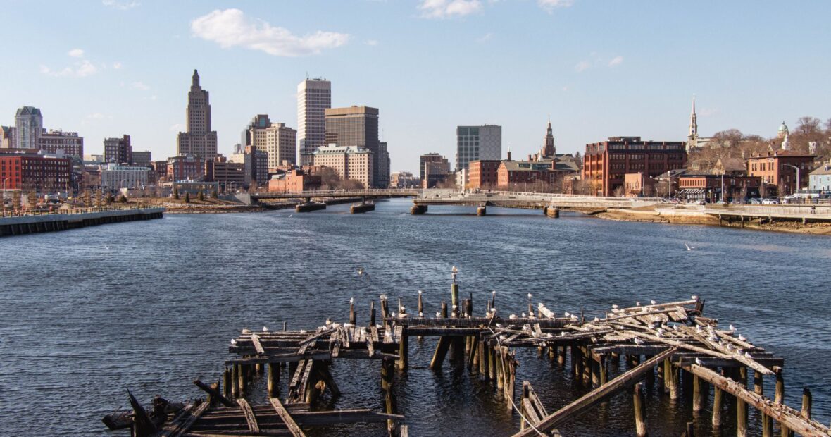 aerial view of Rhode Island city with highest divorce rate