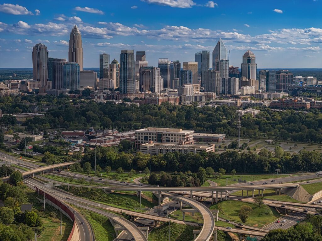 Charlotte NC largest city in North Carolina downtown streets