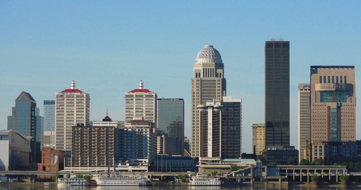 aerial view of a Kentucky city representing high divorce rate statistics