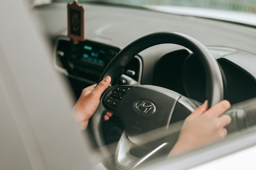 driver practicing road safety during holiday season