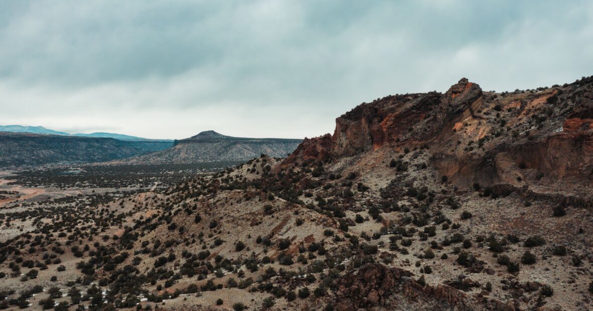 aerial view of a rural New Mexico county with low cannabis use