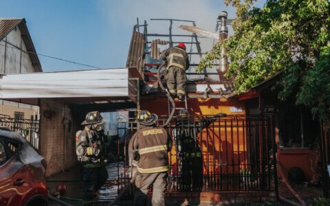 FDNY firefighters battling a building fire in Canarsie Brooklyn