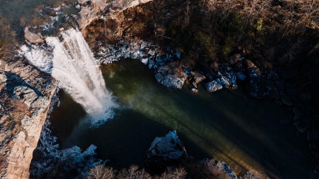 waterfall at Little River Canyon near Mentone, Alabama's most peaceful hidden town