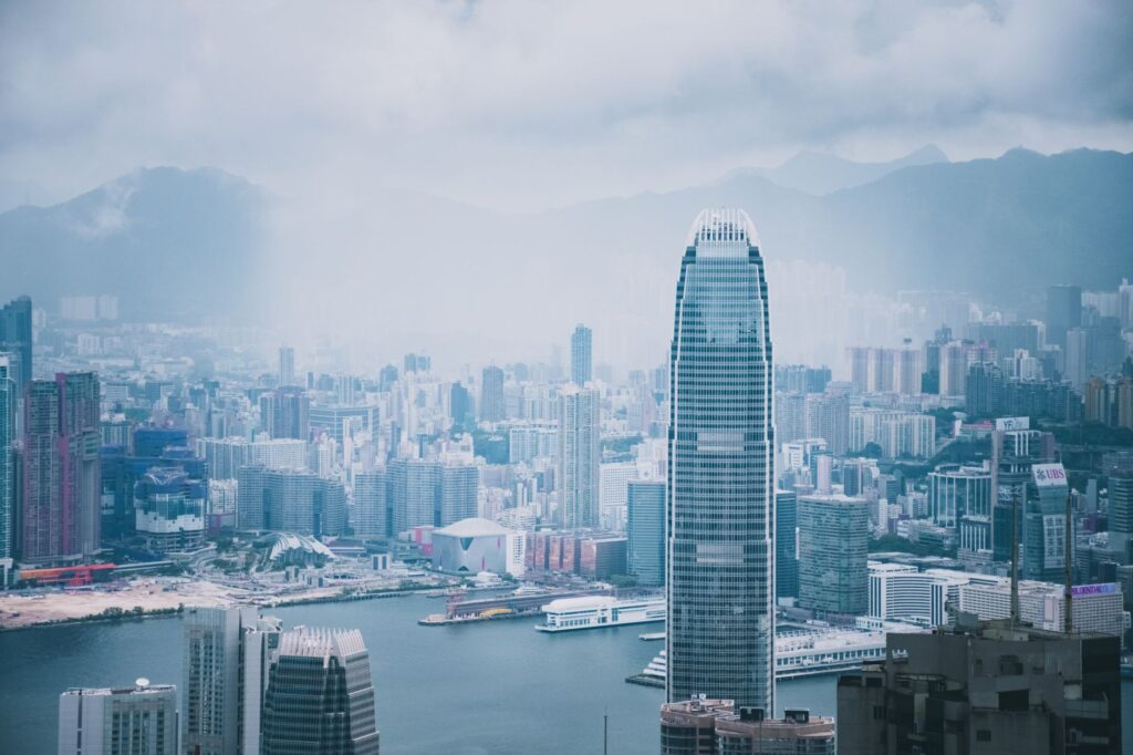 Hong Kong skyline showing one of the cities with the most skyscrapers in the world