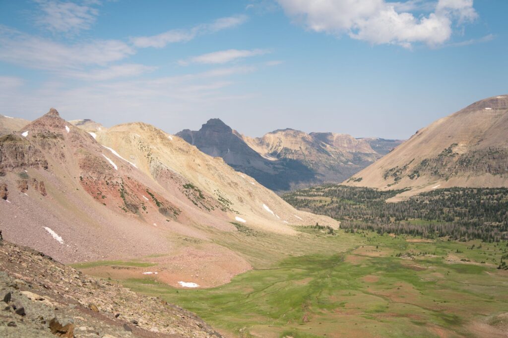 hiker on trail to Kings Peak, Utah's highest point