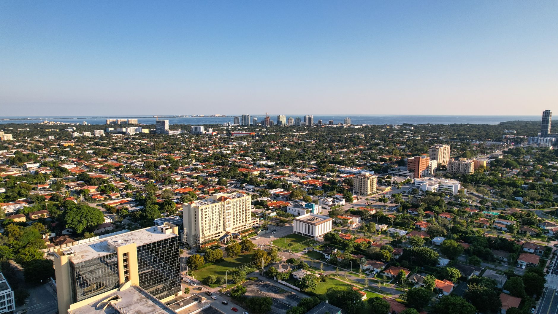 aerial view of a struggling Florida city with high unemployment rate