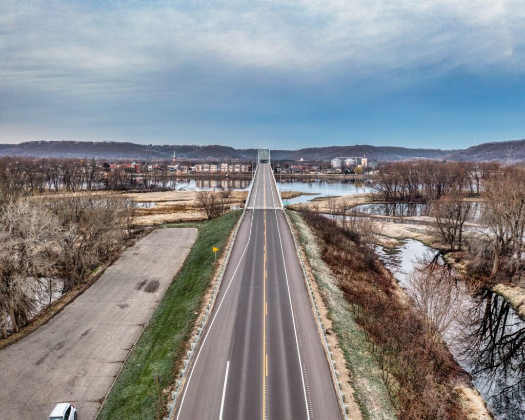 scenic rural road in Hardin County Illinois representing low cannabis consumption area