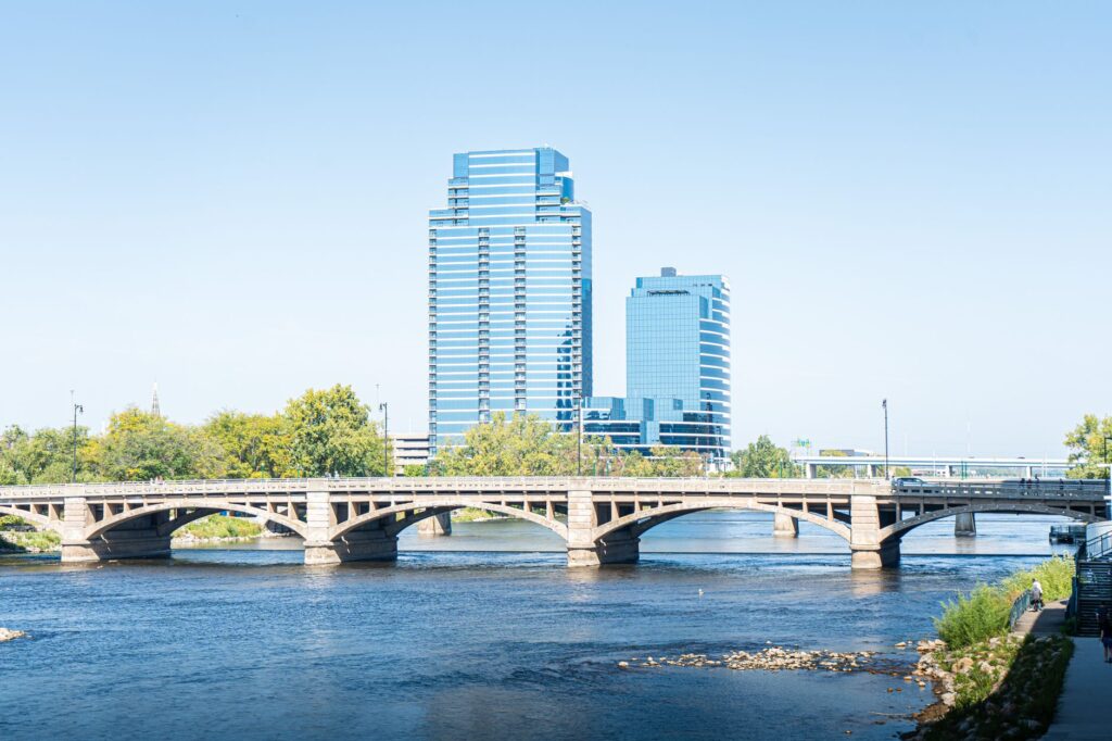 Grand Rapids Michigan restaurant district street view