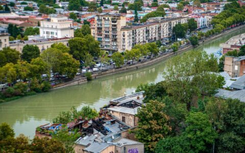 aerial view of a Georgia city with highest tobacco consumption rate in the state