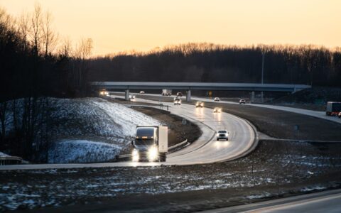 Iowa I-80 highway shooting scene with emergency vehicles