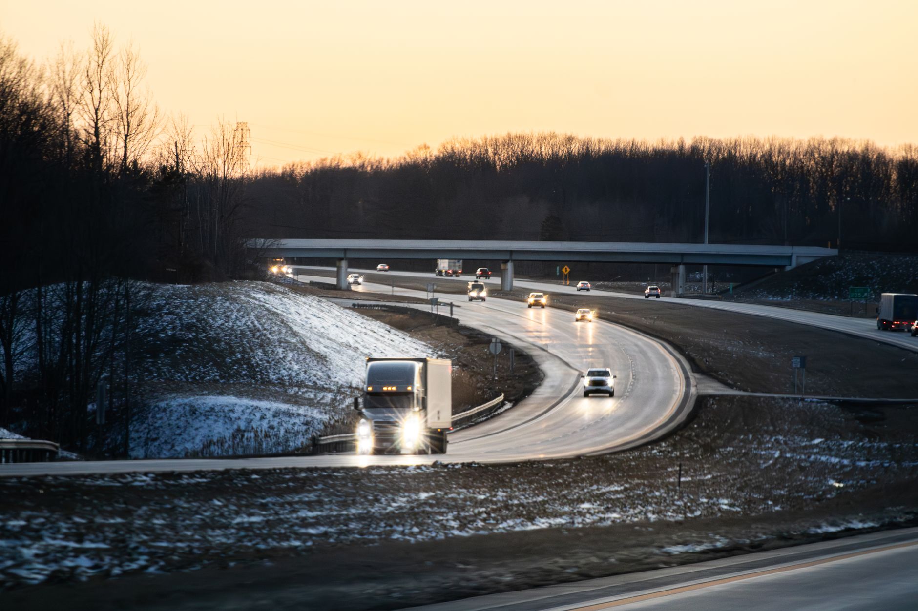 Iowa I-80 highway shooting scene with emergency vehicles