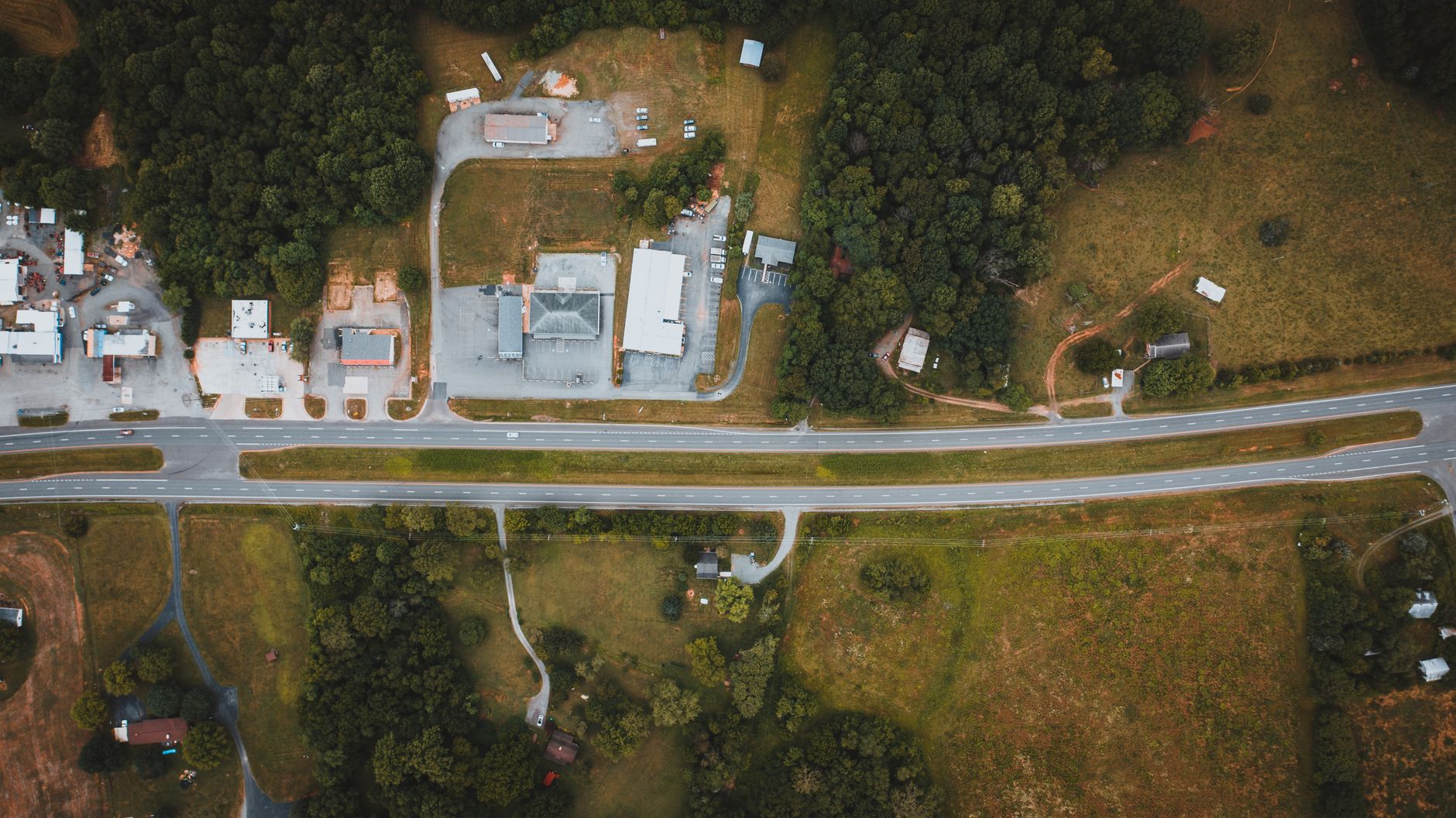aerial view of a safe Virginia neighborhood community