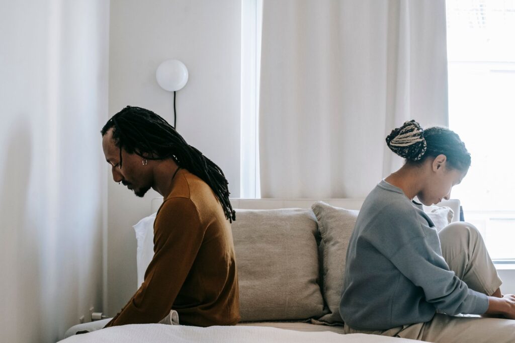 stressed couple representing high divorce rate in Maryland city