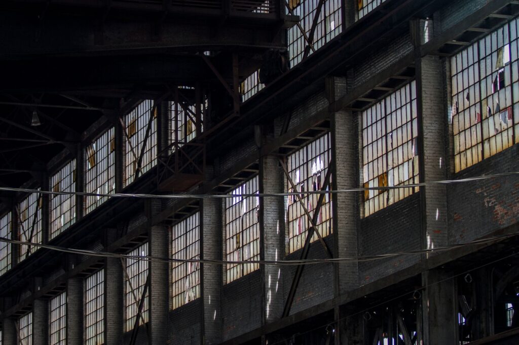 crumbling industrial building representing economic decline in Reading Pennsylvania