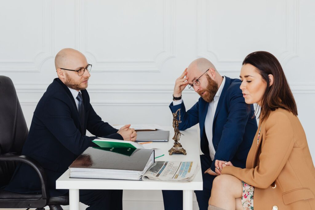married couple reviewing divorce paperwork in Kansas City