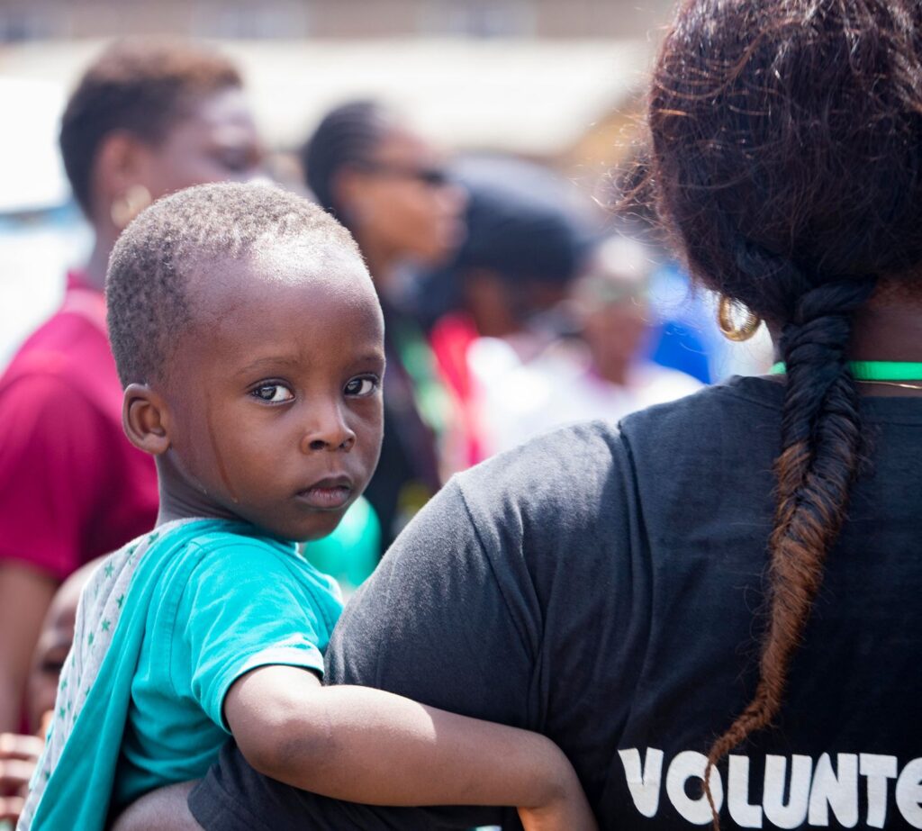 community outreach workers engaging with teenagers in a Washington DC neighborhood
