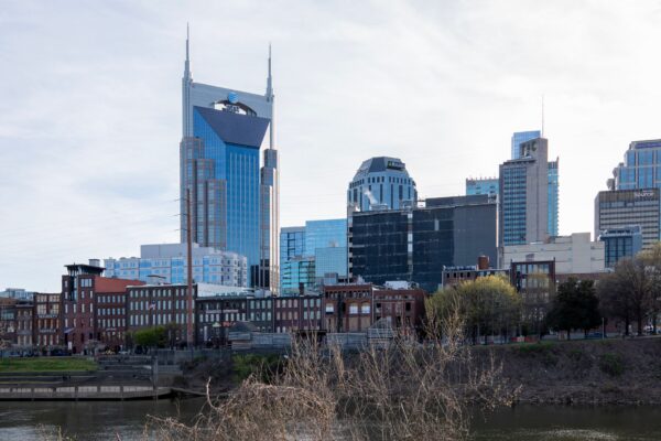 Nashville, Tennessee skyline at sunset