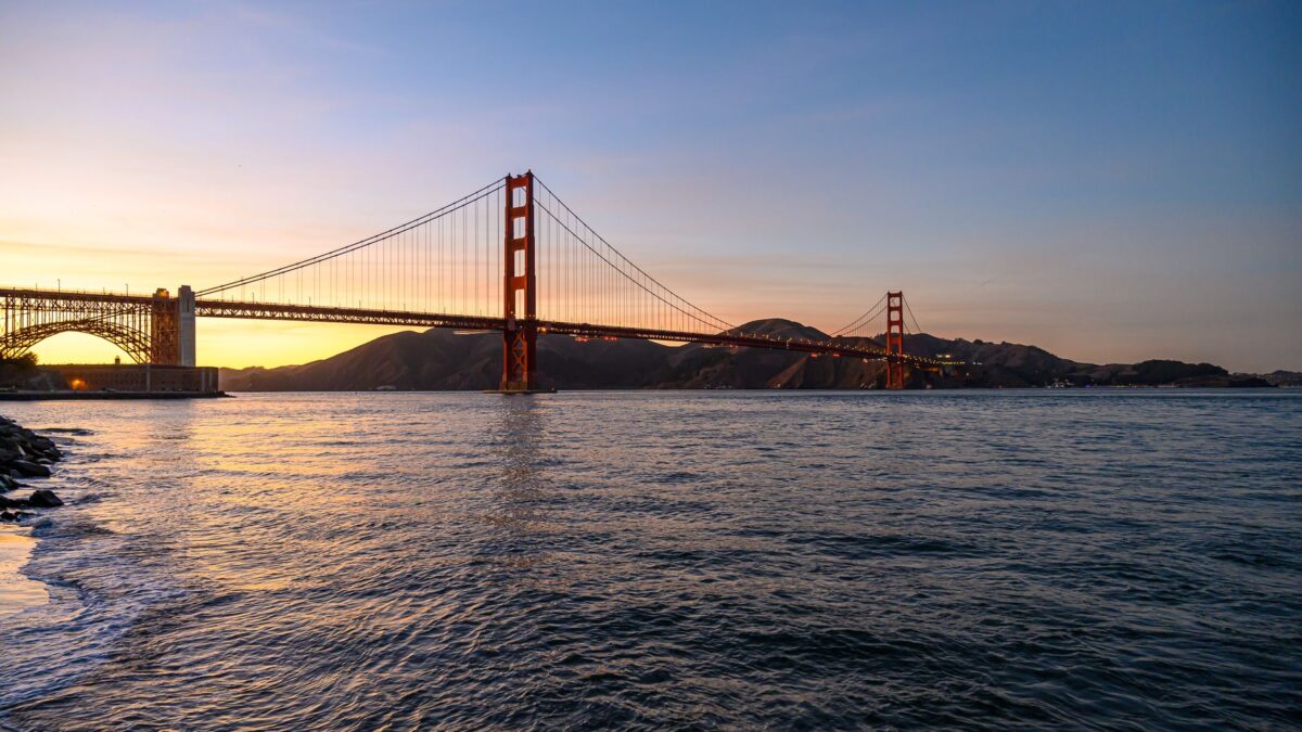 Golden Gate Bridge with San Francisco bay view