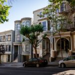 Classic Victorian houses along a steep San Francisco street
