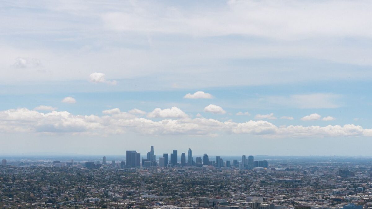 Aerial view of the Los Angeles skyline