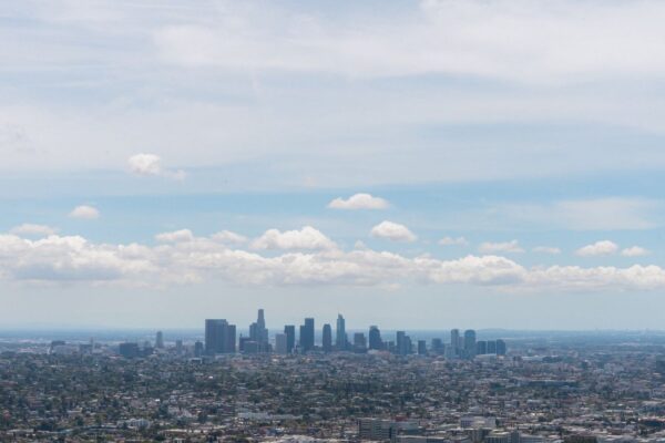 Aerial view of the Los Angeles skyline