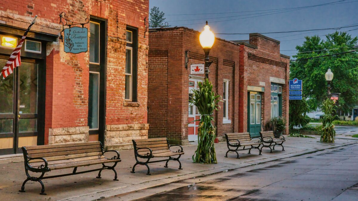 Main Street in a small American town