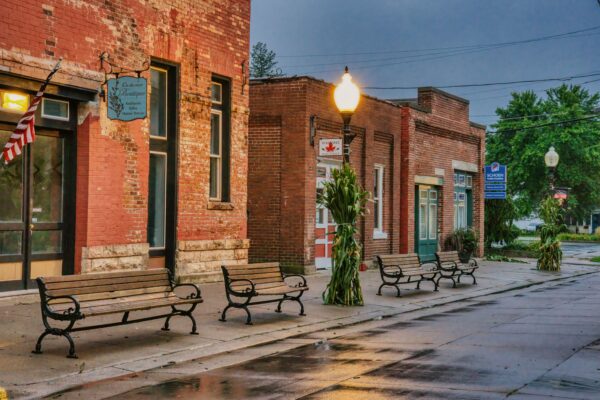 Main Street in a small American town