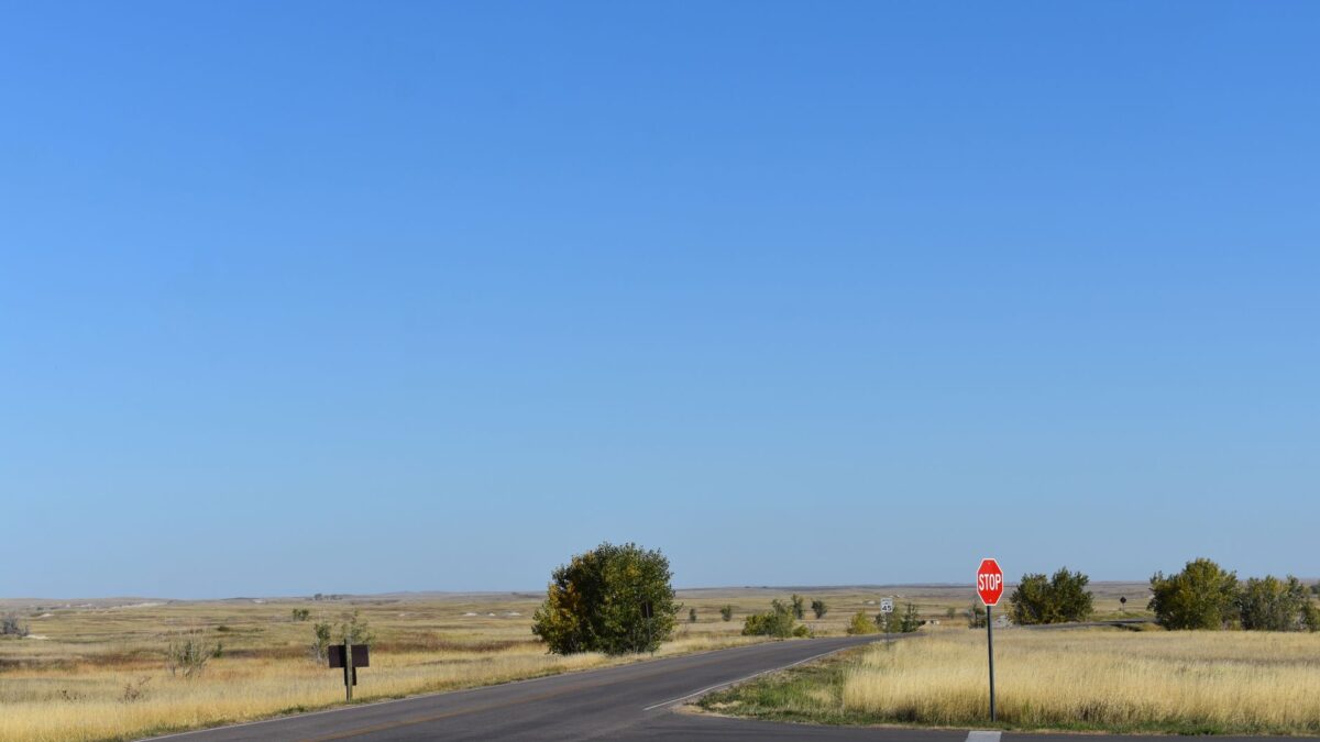 Open plains road in the northern Great Plains