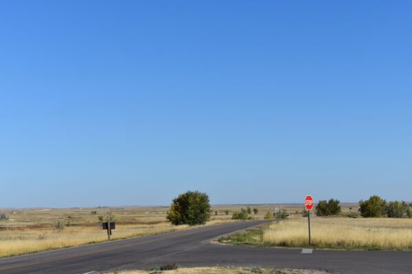 Open plains road in the northern Great Plains
