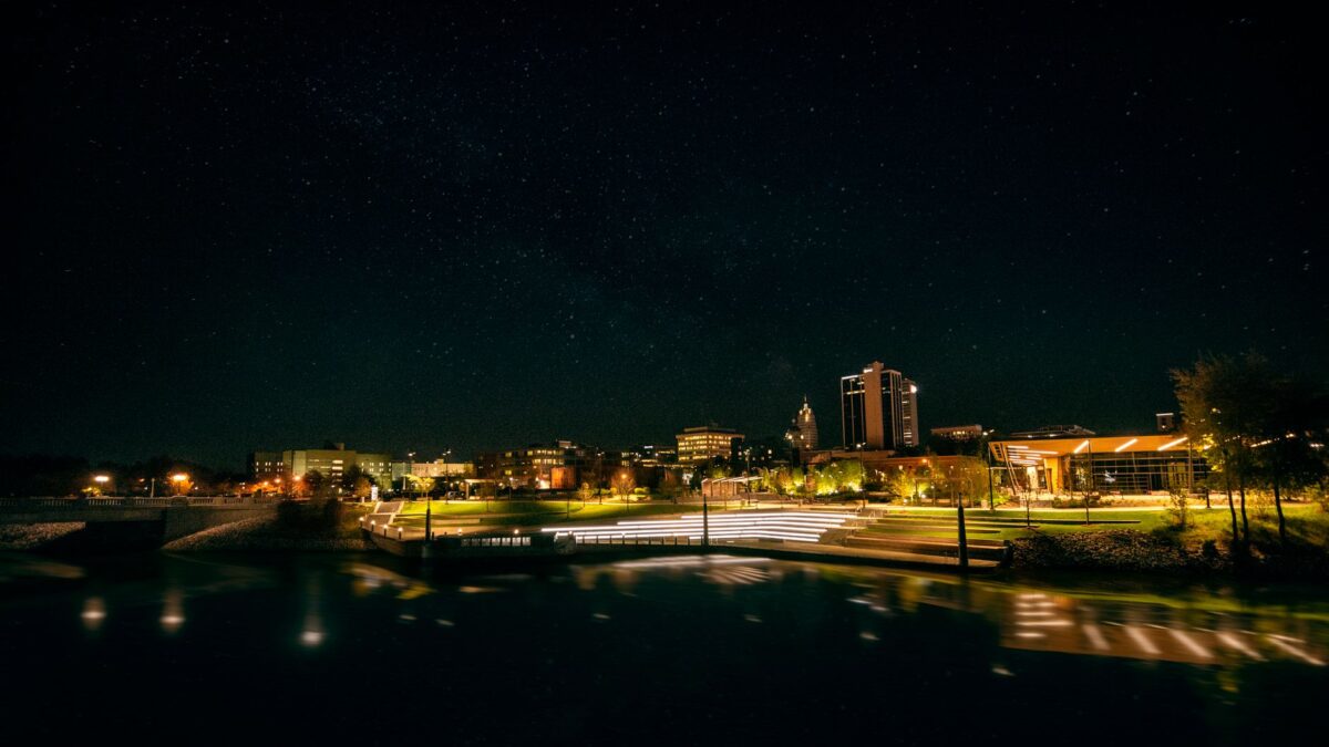 Fort Wayne skyline at night