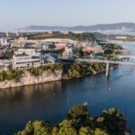 Chattanooga riverfront with bridges