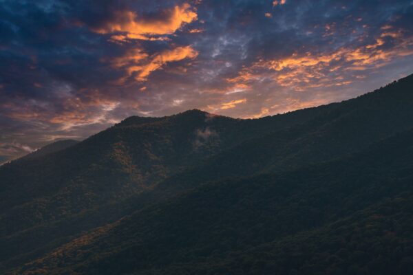 Sunset over the Great Smoky Mountains near Knoxville, Tennessee