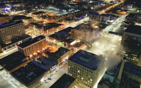 aerial view of a Minnesota city ranked drunkest in America