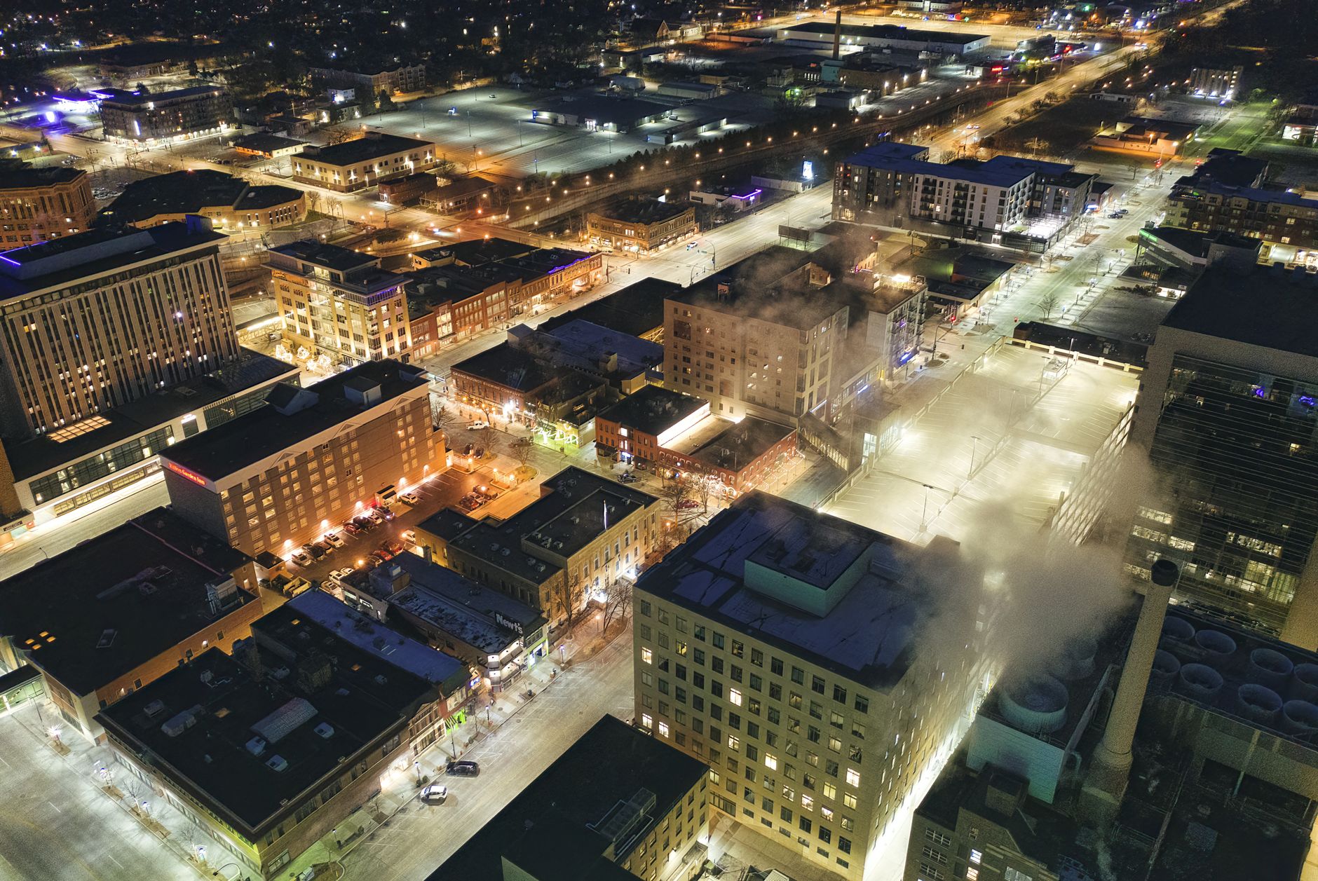 aerial view of a Minnesota city ranked drunkest in America