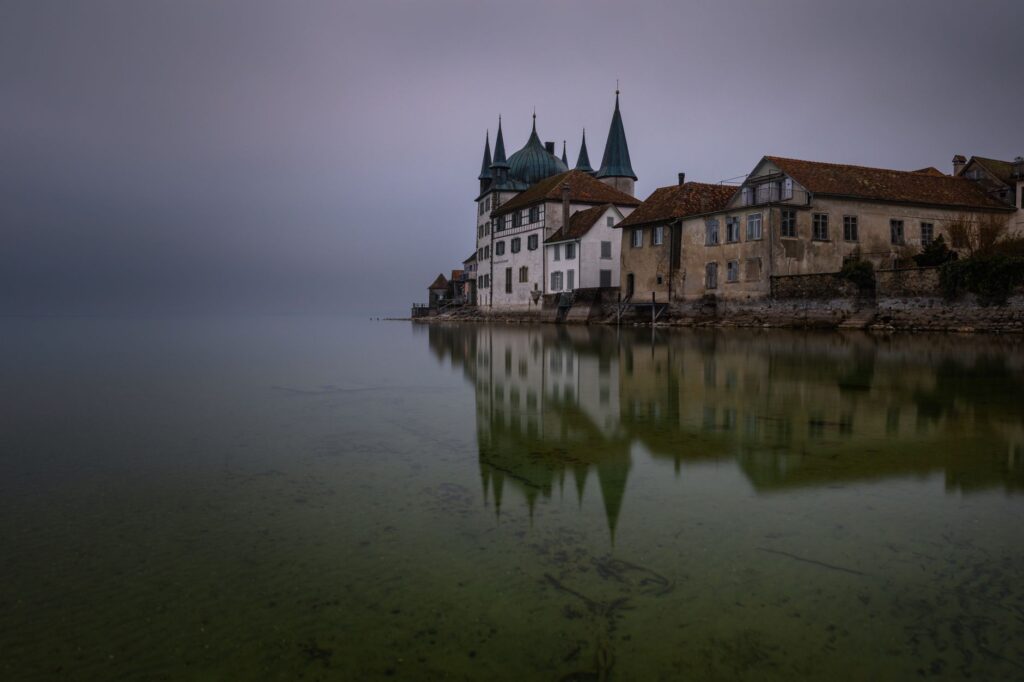 misty upstate New York asylum building at Seneca Lake haunted landmark
