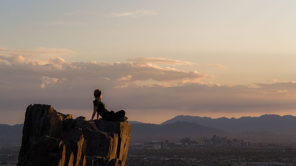 Overlook view of Phoenix, Arizona at sunset