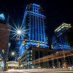 Charlotte, North Carolina uptown skyline at night