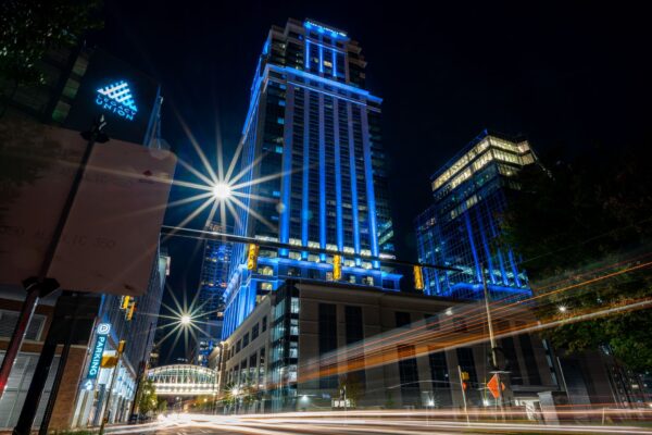 Charlotte, North Carolina uptown skyline at night