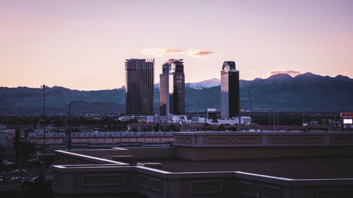Reno, Nevada skyline with the Sierra Nevada in the distance