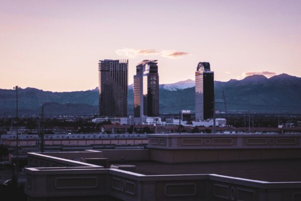 Reno, Nevada skyline with the Sierra Nevada in the distance