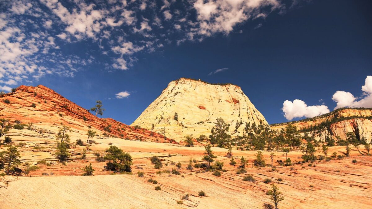 Red rock cliffs near Zion National Park in southern Utah