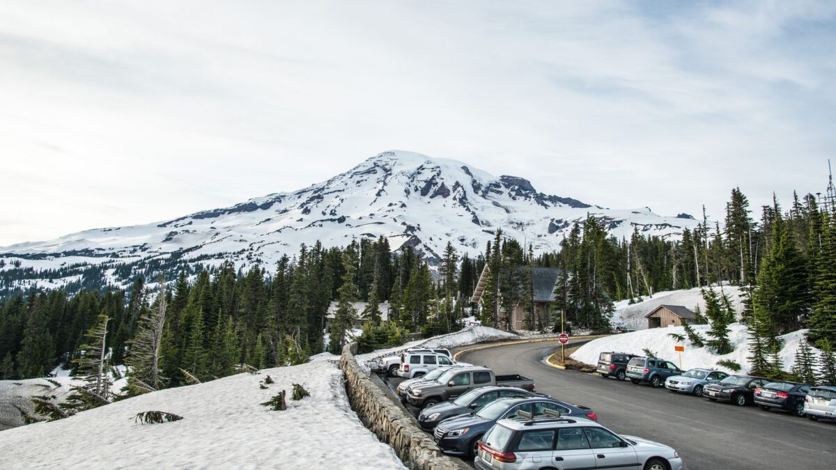 Snow-capped mountain in Washington