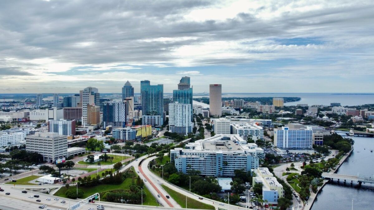 Aerial view of the Tampa, Florida skyline
