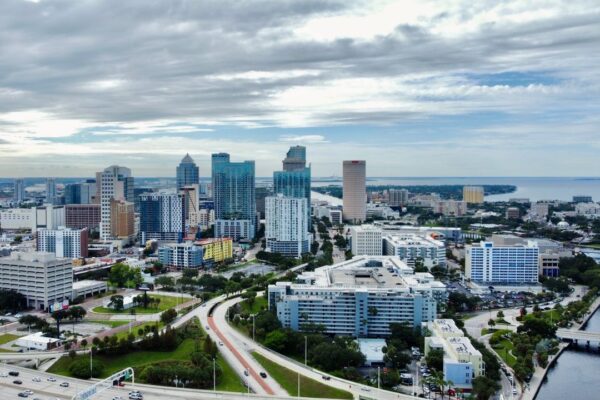 Aerial view of the Tampa, Florida skyline